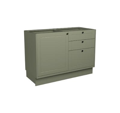 Balcão de Cozinha sem Tampo Évora 1 PT 3 GV Verde Hill