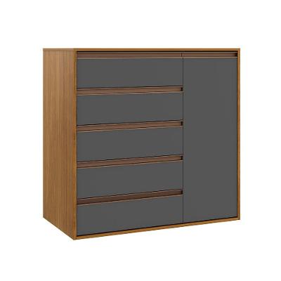 Cômoda Calha 1 PT 5 GV Freijó e Titânio