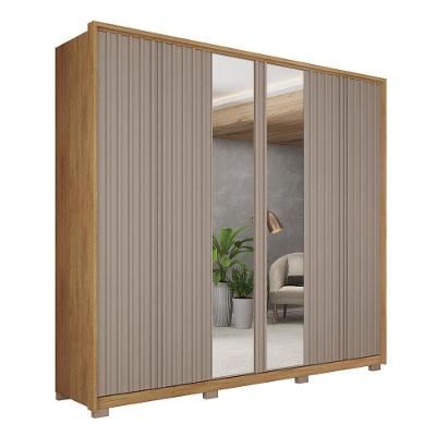Guarda-Roupa Casal com Espelho Decimus 6 PT 4 GV Buriti e Fendi