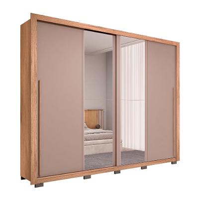 Guarda-Roupa Casal com 2 Espelhos Praticus 2 PT 4 GV Buriti e Fendi
