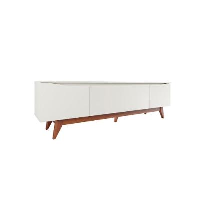 Rack para TV até 75 Polegadas Flynt Off White e Natural 184 cm