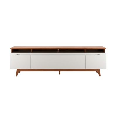 Rack para TV até 75 Polegadas Flynt 3 PT Off White e Canela 220 cm