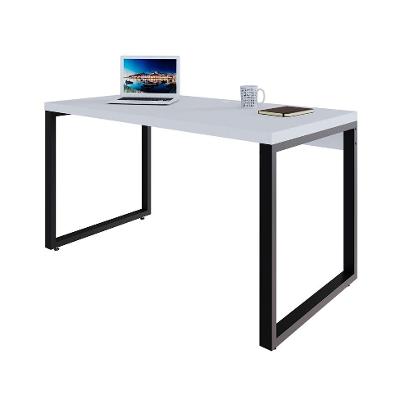 Mesa de Escritório Retangular Miguel Branca e Preta 135 cm