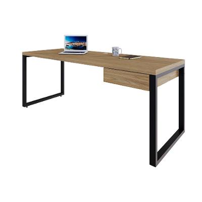 Mesa de Escritório Retangular Miguel 1 GV Vermont e Preta 190 cm