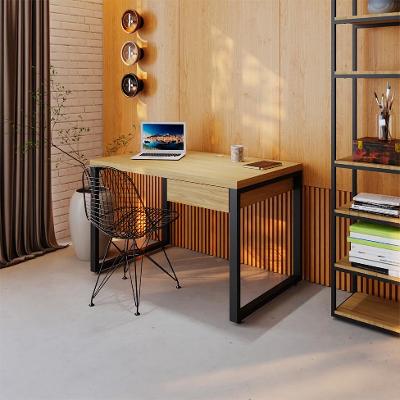 Mesa de Escritório Retangular Miguel 1 GV Vermont e Preta 120 cm