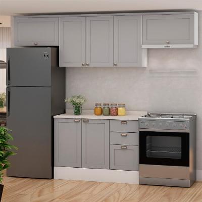 Cozinha Compacta Iluminata 7 PT 3 GV Branco e Fendi