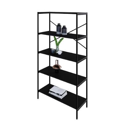 Estante com 5 Prateleiras Tub Preta 80 cm