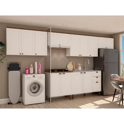 Cozinha Compacta Iluminata 12 PT 3 GV Branco e Ébano