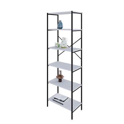 Estante com 6 Prateleiras Tub Branca e Preta 60 cm