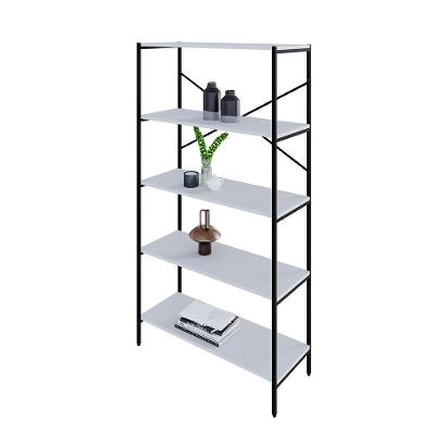 Estante com 5 Prateleiras Tub Branca e Preta 80 cm