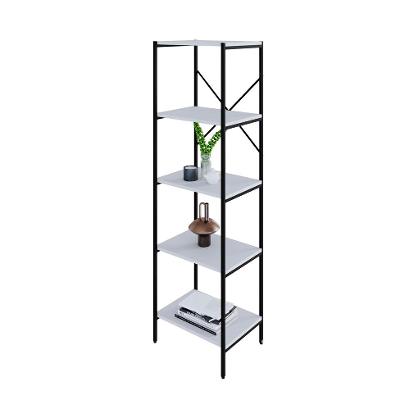 Estante com 5 Prateleiras Tub Branca e Preta 45 cm