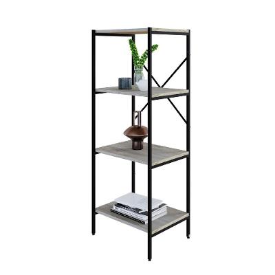 Estante com 4 Prateleiras Tub Snow e Preta 45 cm