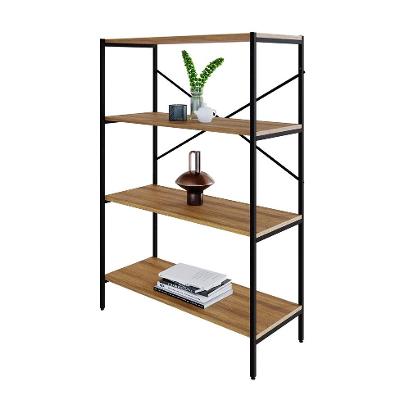 Estante com 4 Prateleiras Tub Mel e Preta 80 cm