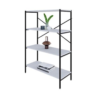 Estante com 4 Prateleiras Tub Branca e Preta 80 cm