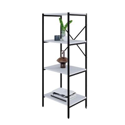 Estante com 4 Prateleiras Tub Branca e Preta 45 cm