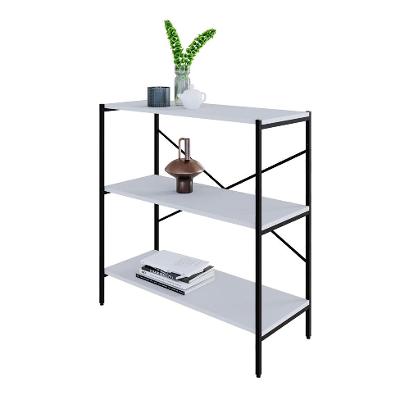 Estante com 3 Prateleiras Tub Branca e Preta 80 cm