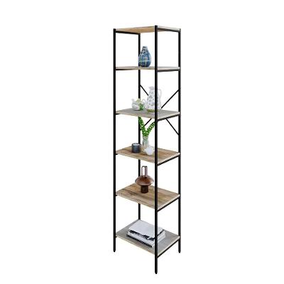Estante com 6 Prateleiras Tub Snow e Preta 45 cm