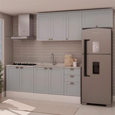 Cozinha Compacta Iluminata 8 PT 4 GV Branca e Fendi