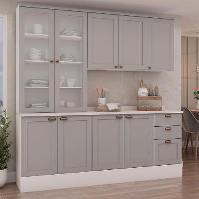 Cozinha Compacta Iluminata 9 PT 3 GV Branco e Fendi