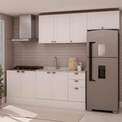 Cozinha Compacta Iluminata 8 PT 4 GV Branca e Ébano