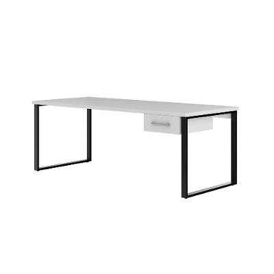 Mesa de Escritório Málaga 1 GV Branca e Preta 190 cm