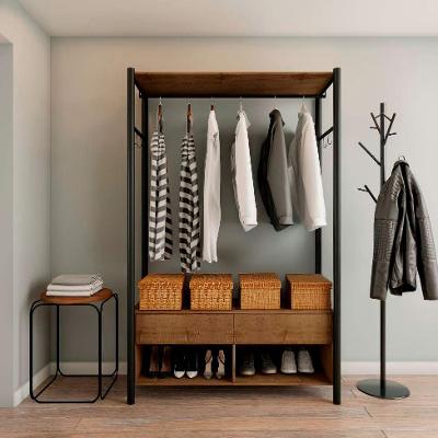 Guarda-Roupa Closet Michigan 2 GV Preto e Marrom