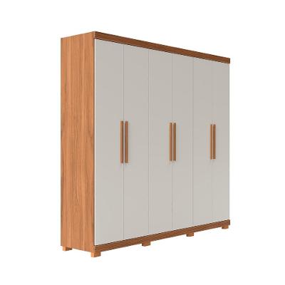 Guarda-Roupa Casal Memphis 6 PT 3 GV Off White e Canela