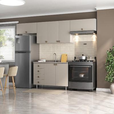 Cozinha Compacta Maranello 100% MDF 7 PT 4 GV Bege