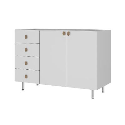 Balcão de Cozinha sem Tampo Maranello 100% MDF 2 PT 4 GV Branco
