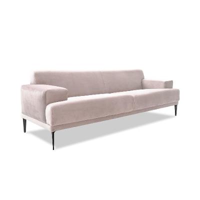 Sofá 3 Lugares Vito Veludo Bege 190 cm