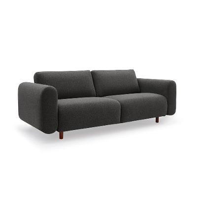 Sofá 3 Lugares Vicenzo Linho Cinza 240 cm