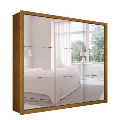 Guarda-Roupa Casal com Espelho Veneza Gold Imbuia 3 Pt 4 Gv