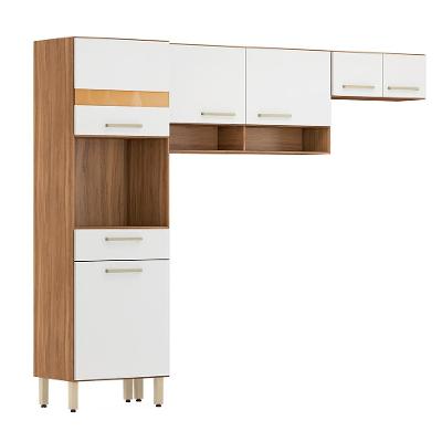 Armário de Cozinha Compacta Dama 6 Portas 1 Gaveta Amendola e Branco