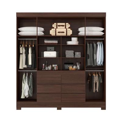 Guarda-Roupa Casal com Espelho Trevi 4 Portas 6 Gavetas Café