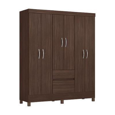 Guarda-Roupa Casal Sória 6 Portas 2 Gavetas Café