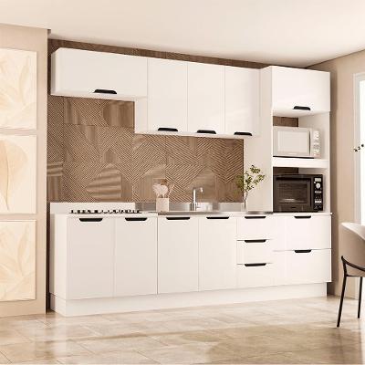 Cozinha Compacta sem Tampo com Rodapé Meena 10 Portas 4 Gavetas Branca