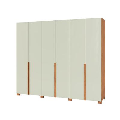 Guarda-Roupa Casal Afrodite 100% MDF 6 Portas 2 Gavetas Off White e Freijó