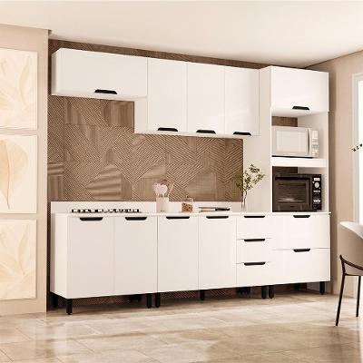 Cozinha Completa com Tampo Meena 10 Portas 4 Gavetas Branca