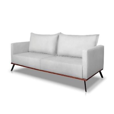 Sofá 2 Lugares Zeus Veludo Prata 160 cm