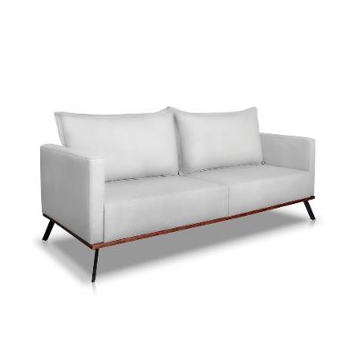 Sofá 3 Lugares Zeus Veludo Prata 220 cm