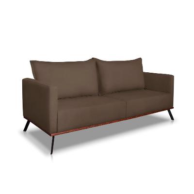 Sofá 3 Lugares Zeus Veludo Marrom 220 cm