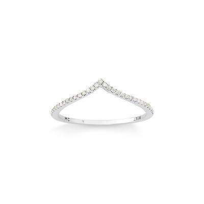 Anel com Diamantes em Ouro Branco 18k