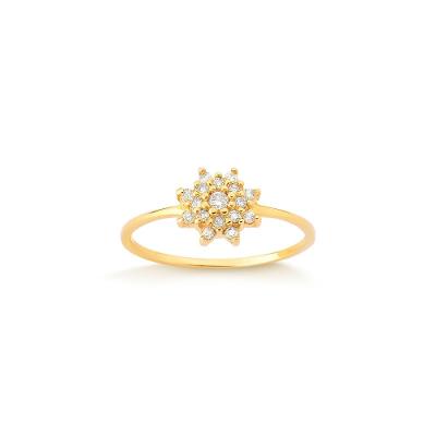 Anel com Diamantes em Ouro Amarelo 18k