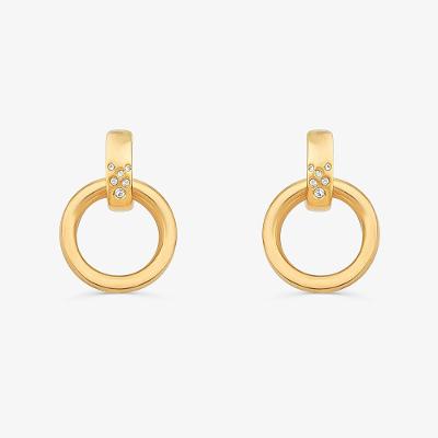 Brinco Maxi com Topázio  com  Banho de Ouro Amarelo 18k