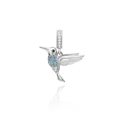 Charm Beija-Flor Cravejado em Prata 925