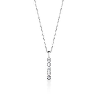 Pingente com Diamantes em Ouro Branco 18k