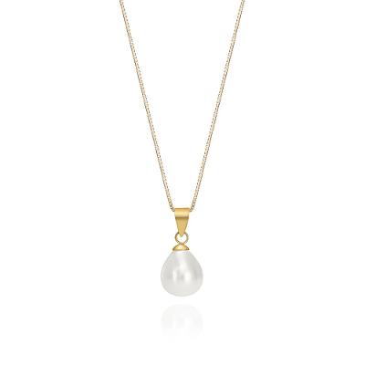Pingente Gota com Pérola em Ouro Amarelo 18k