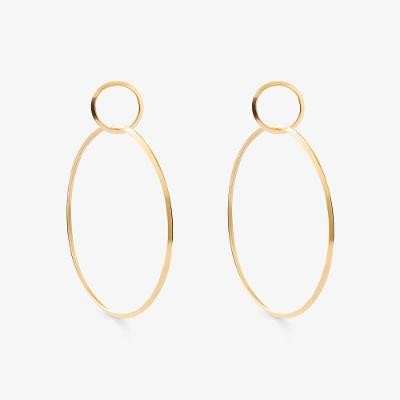 Brinco Argola Entrelaçada em Ouro Amarelo 18k - 43mm