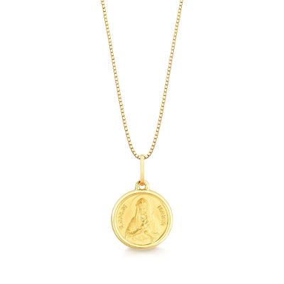 Pingente Sagrado Coração de Maria em Ouro Amarelo 18k
