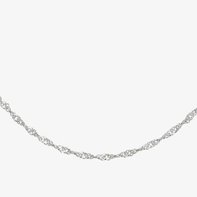 Corrente Malha Singapura em Ouro Branco 18k - 45 cm